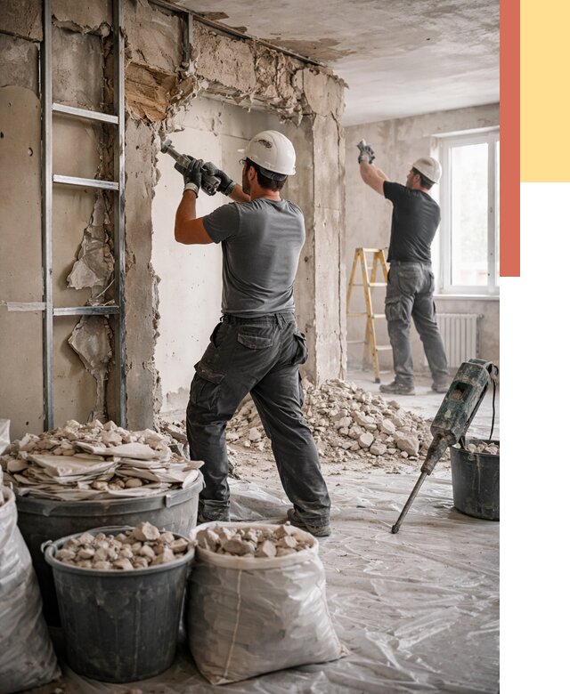 Демонтажные работы в Великом Устюге от 2748 руб. — услуги и цена под ключ | ОТДЕЛОЧНИК-Влс