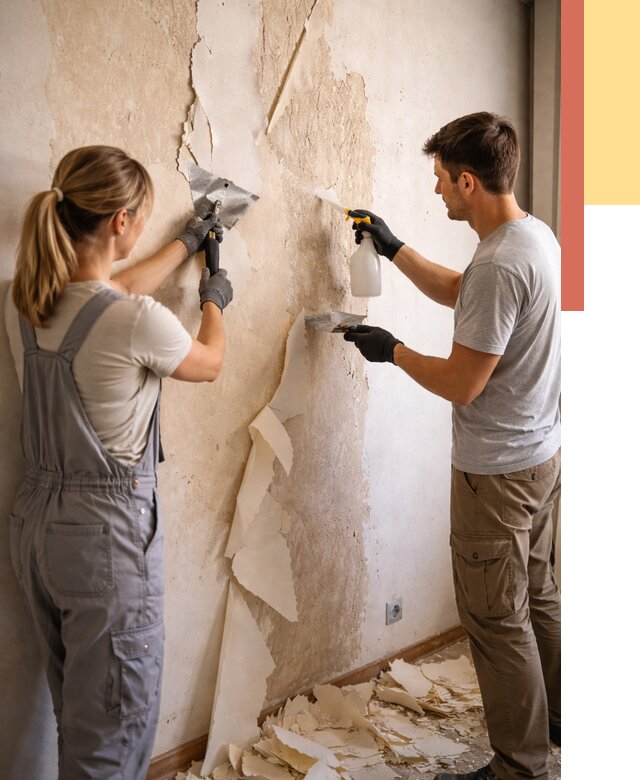 Снятие старых обоев в Великом Устюге от 5344 руб. под ключ недорого | ОТДЕЛОЧНИК-Влс