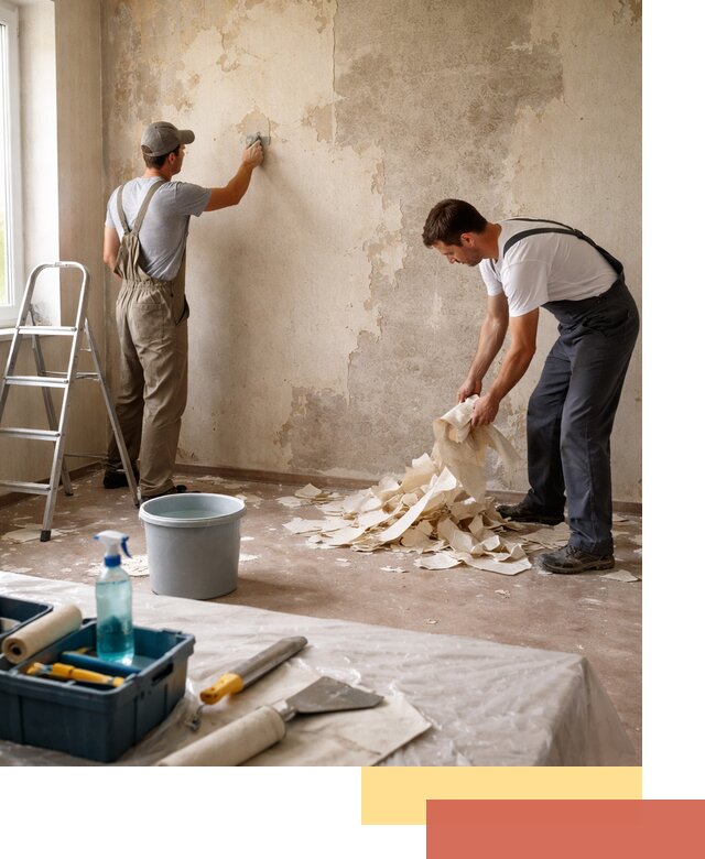 Снятие старых обоев в Великом Устюге быстро и качественно