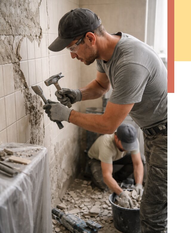 Демонтаж плитки со стен в Великом Устюге от 865 руб. — быстро и недорого | ОТДЕЛОЧНИК-Влс