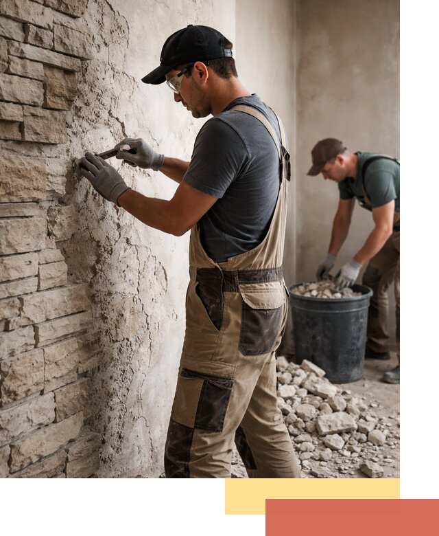 Демонтаж декоративного камня в Великом Устюге профессионально и безопасно