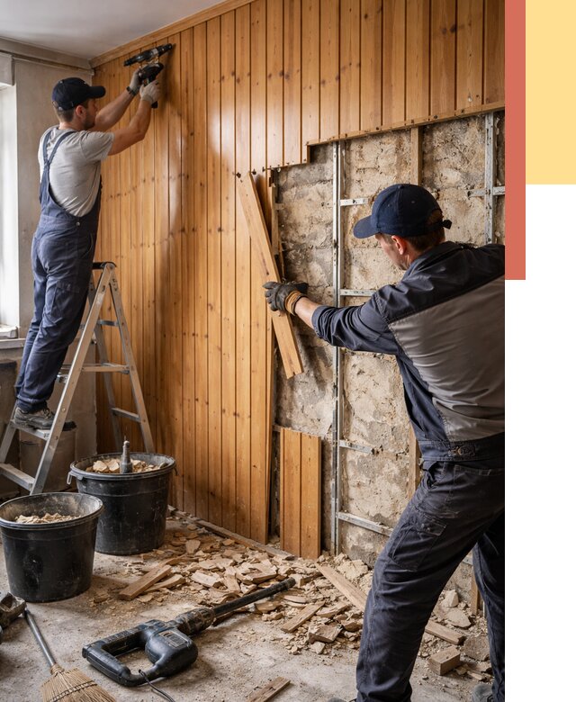 Демонтаж вагонки со стен в Великом Устюге от 1476 руб. — снятие, удаление, срочно | ОТДЕЛОЧНИК-Влс