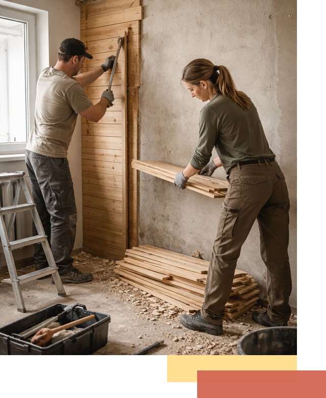 Демонтаж вагонки со стен в Великом Устюге — профессиональный демонтаж