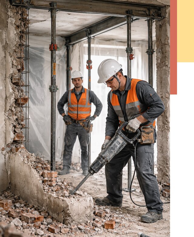 Снос несущих стен в Великом Устюге от 10433 руб. — демонтаж несущей стены под ключ | ОТДЕЛОЧНИК-Влс