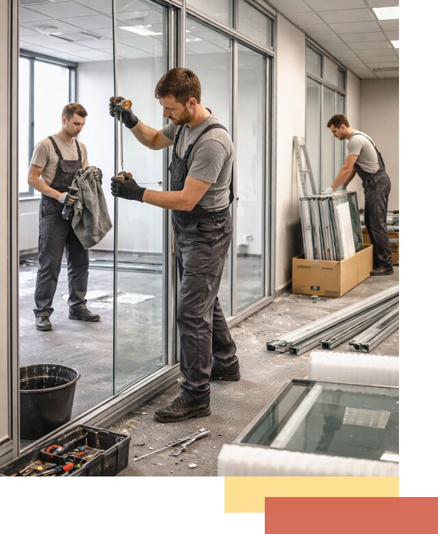 Демонтаж стеклянных перегородок в Великом Устюге быстро и безопасно