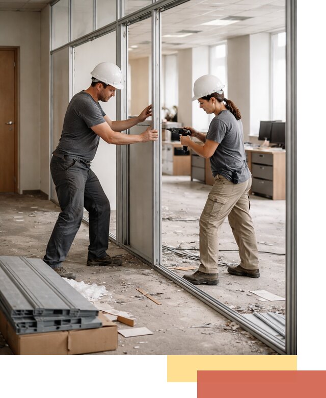 Демонтаж алюминиевых перегородок в Великом Устюге быстро и аккуратно