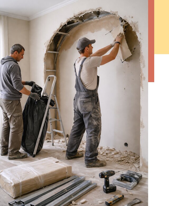 Демонтаж арки из гипсокартона в Великом Устюге от 3563 руб. — услуги под ключ | ОТДЕЛОЧНИК-Влс