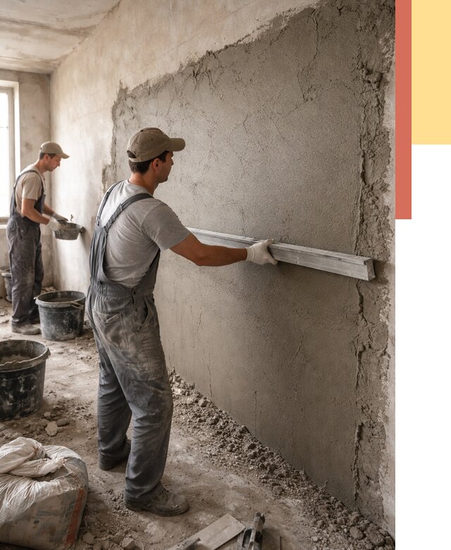 Цементная штукатурка стен в Великом Устюге от 4581 руб/м2 — быстро и недорого | ОТДЕЛОЧНИК-Влс