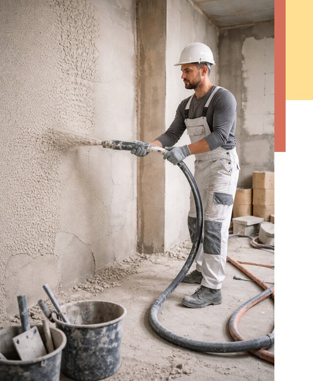 Машинная штукатурка стен в Великом Устюге под ключ от 6616 руб./м2 | ОТДЕЛОЧНИК-Влс