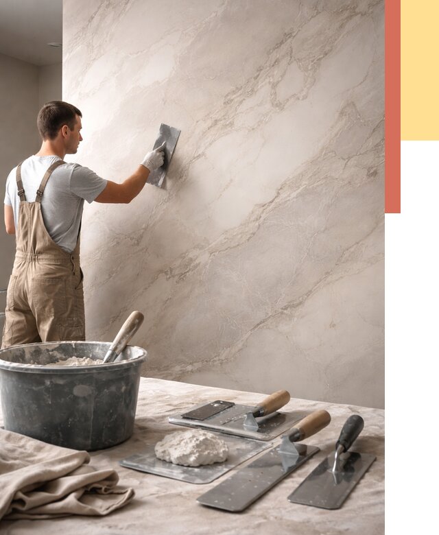 Декоративная штукатурка под мрамор в Великом Устюге от 2850 руб./м² — быстро и недорого | ОТДЕЛОЧНИК-Влс