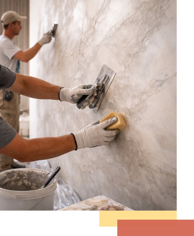 Декоративная штукатурка под мрамор в Великом Устюге для стен и потолков