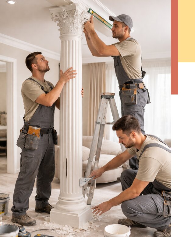 Установка декоративных колонн в Великом Устюге от 12215 руб. под ключ | ОТДЕЛОЧНИК-Влс