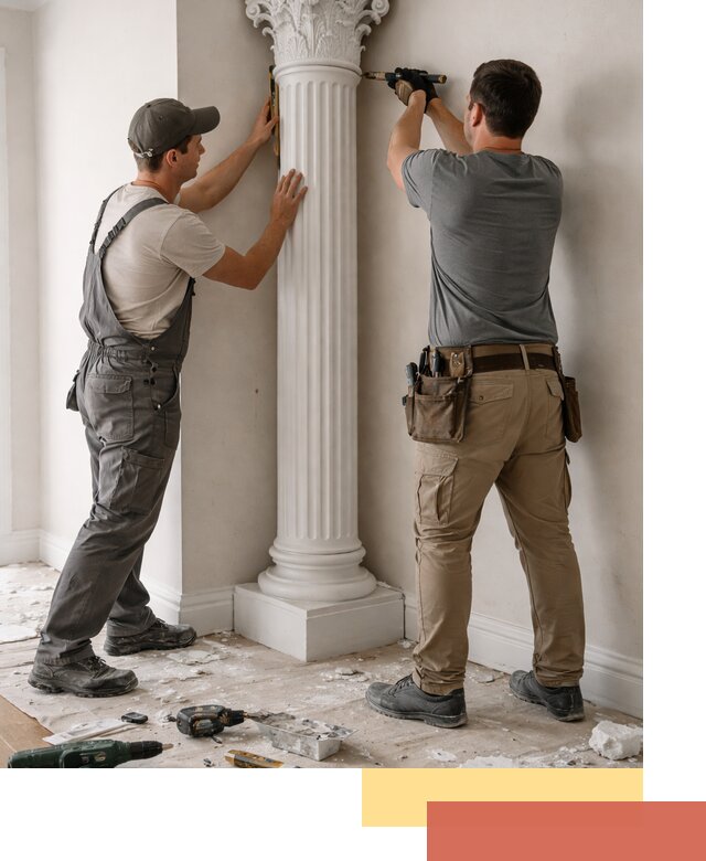 Установка декоративных колонн в Великом Устюге под ключ