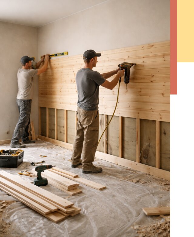 Монтаж деревянной вагонки на стены в Великом Устюге от 7634 руб. | Услуги монтажа вагонки | ОТДЕЛОЧНИК-Влс