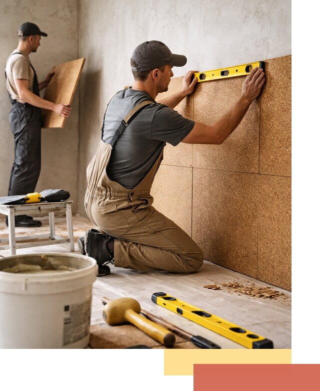 Монтаж пробковых панелей на стены в Великом Устюге быстро и качественно