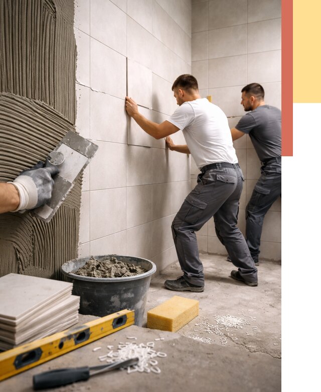 Укладка плитки на стены в Великом Устюге от 865 руб. — качественно и недорого | ОТДЕЛОЧНИК-Влс