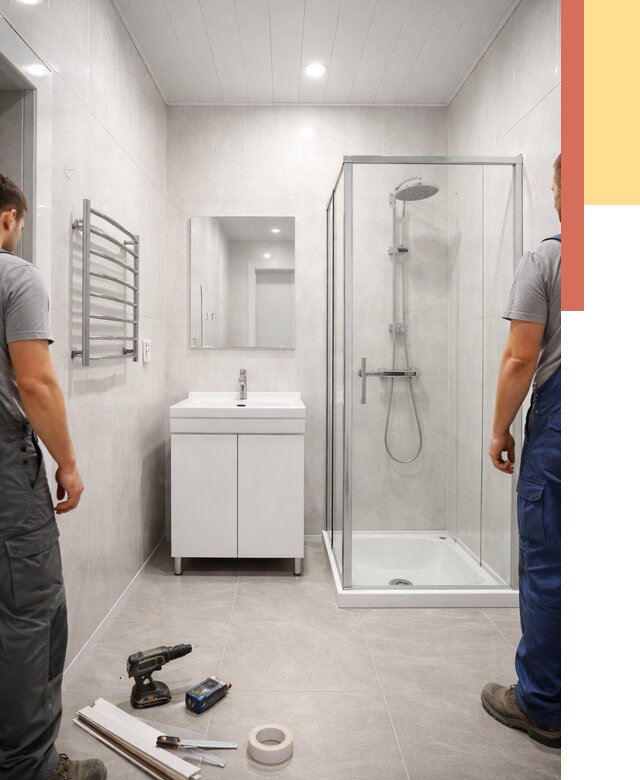 Отделка ванной комнаты панелями ПВХ в Великом Устюге от 4581 руб. за м2 | ОТДЕЛОЧНИК-Влс