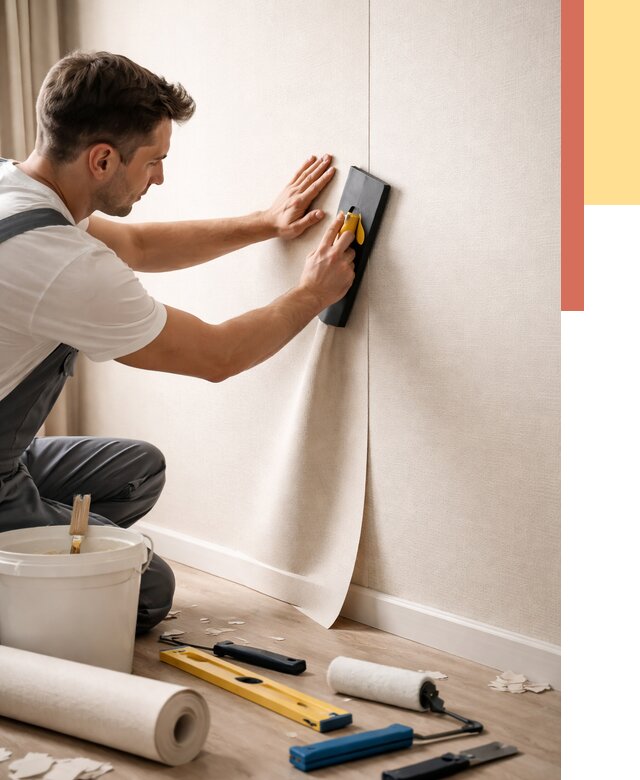 Поклейка виниловых обоев в Великом Устюге от 4581 руб. | Быстро и недорого — ОТДЕЛОЧНИК-Влс