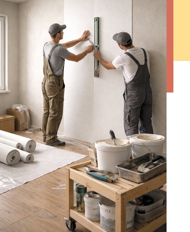 Поклейка стеклообоев в Великом Устюге от 6616 руб. за м2 — быстро и недорого | ОТДЕЛОЧНИК-Влс