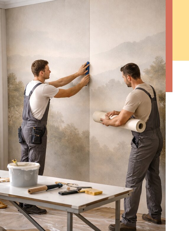 Поклейка фотообоев в Великом Устюге от 8652 руб/м² — быстро и недорого | ОТДЕЛОЧНИК-Влс