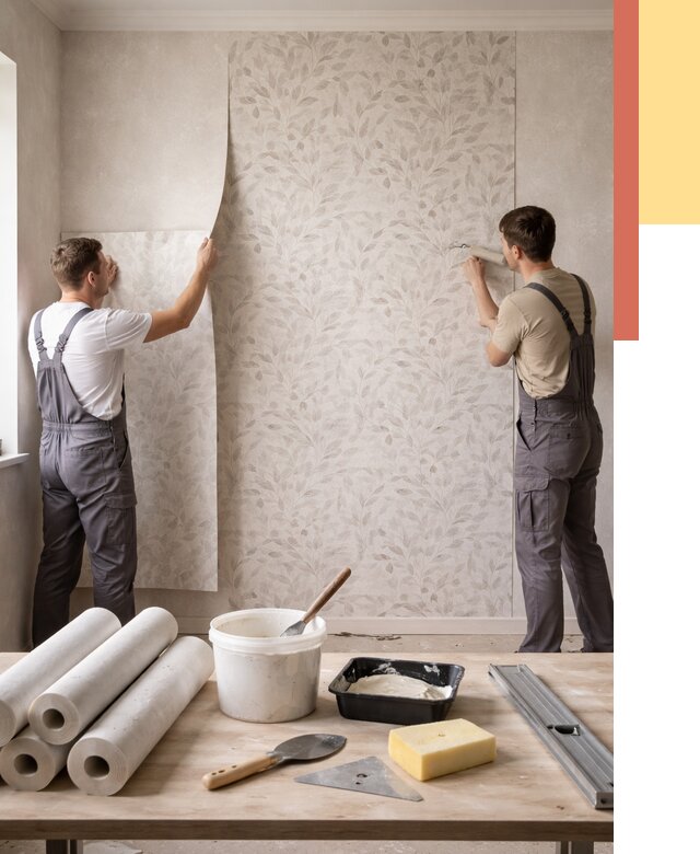 Поклейка обоев с подбором рисунка в Великом Устюге от 3563 руб. | ОТДЕЛОЧНИК-Влс - быстро и недорого