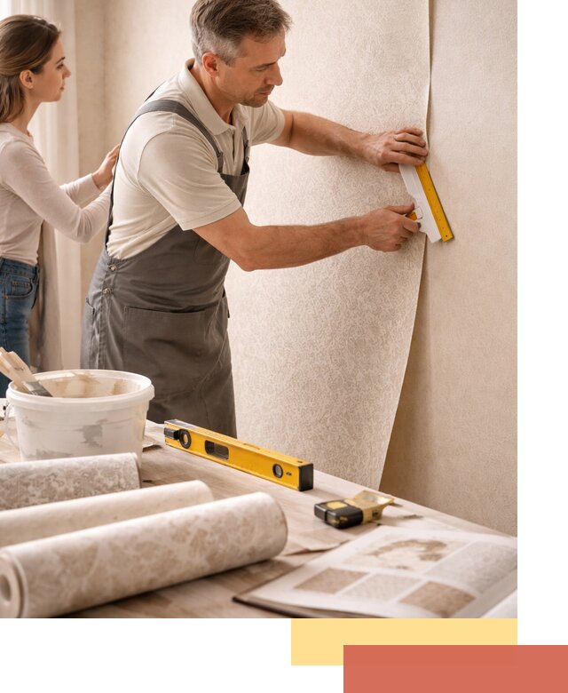 Поклейка обоев с подбором рисунка в Великом Устюге