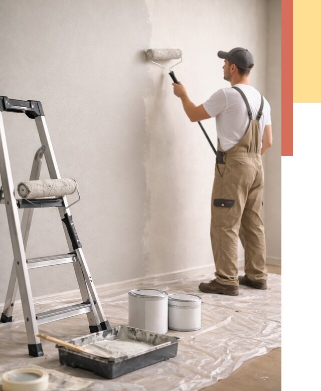 Покраска стен латексной краской в Великом Устюге от 4581 руб. за м2 | ОТДЕЛОЧНИК-Влс