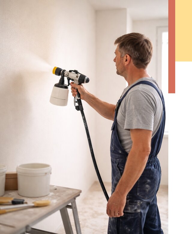 Покраска стен краскопультом в Великом Устюге от 7634 руб. — механизированная покраска | ОТДЕЛОЧНИК-Влс