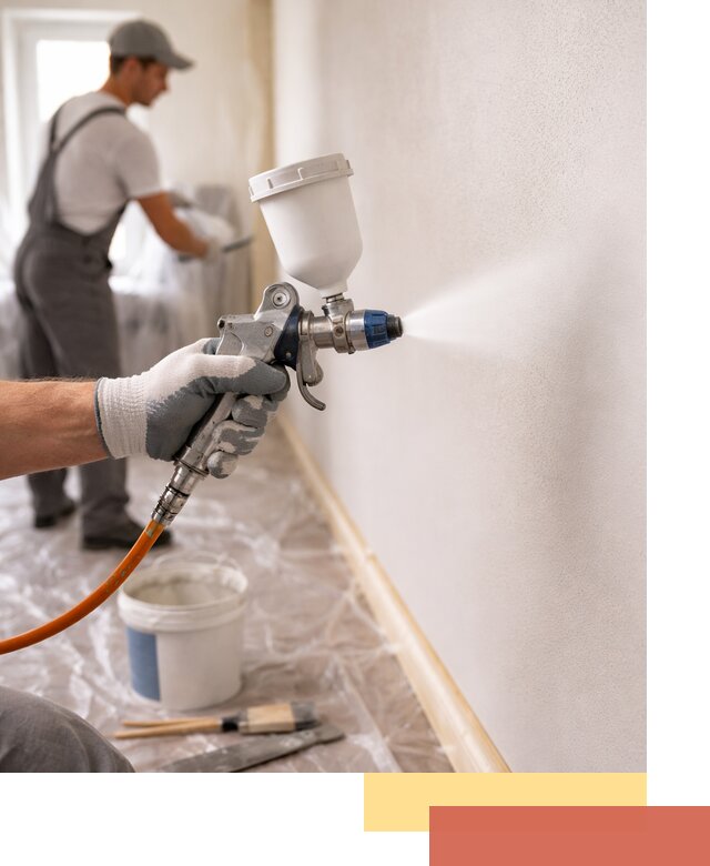 Покраска стен краскопультом в Великом Устюге быстро и качественно