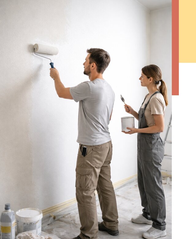 Окраска стен по стеклохолсту в Великом Устюге от 4581 руб/м² под ключ | ОТДЕЛОЧНИК-Влс