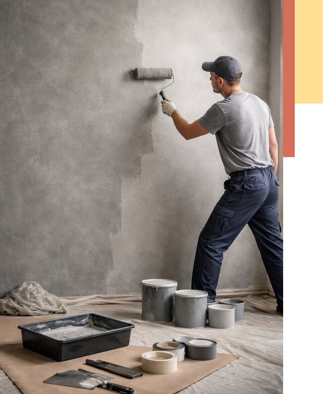 Покраска стен под бетон в Великом Устюге от 662 руб. за м2 — быстро и недорого | ОТДЕЛОЧНИК-Влс