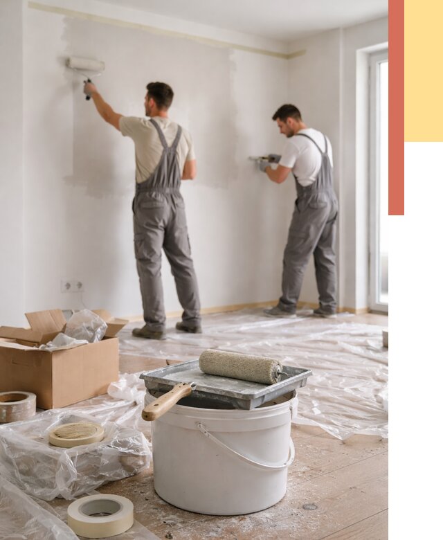 Покраска стен в квартире в Великом Устюге от 2545 руб/м2 — быстро и недорого | ОТДЕЛОЧНИК-Влс