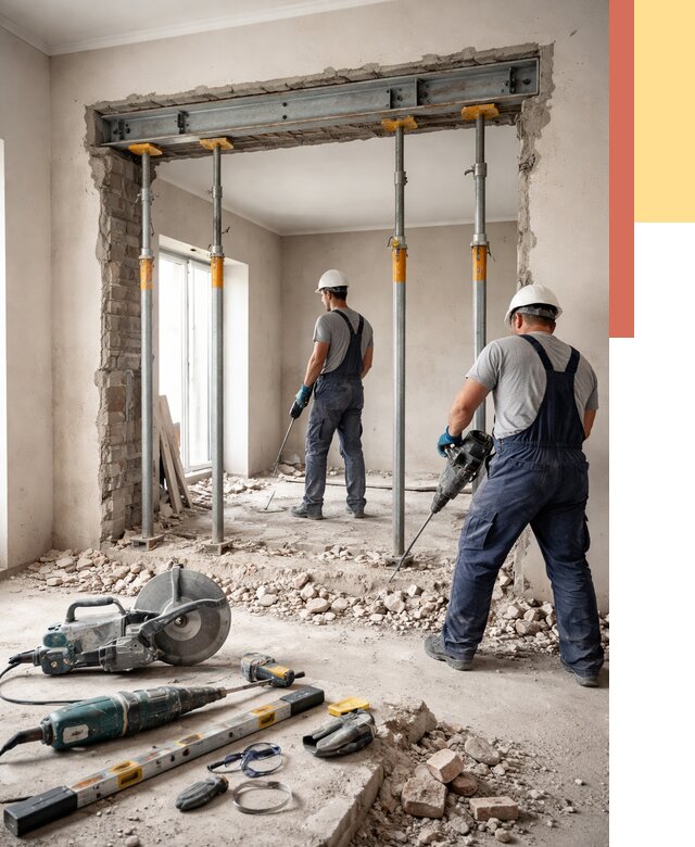 Прорезка проема в стене в Великом Устюге от 4581 руб. — быстро и недорого | ОТДЕЛОЧНИК-Влс