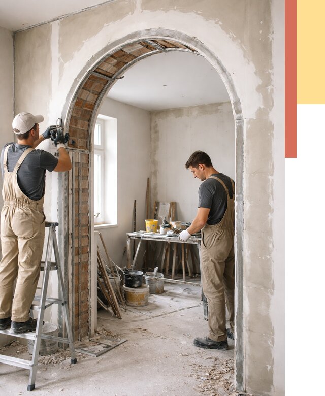 Устройство арочного проема в Великом Устюге от 9670 руб. под ключ — быстро и недорого | ОТДЕЛОЧНИК-Влс