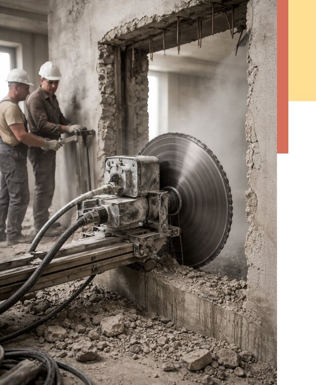 Алмазная резка проемов в Великом Устюге от 4581 руб. быстро и недорого | ОТДЕЛОЧНИК-Влс