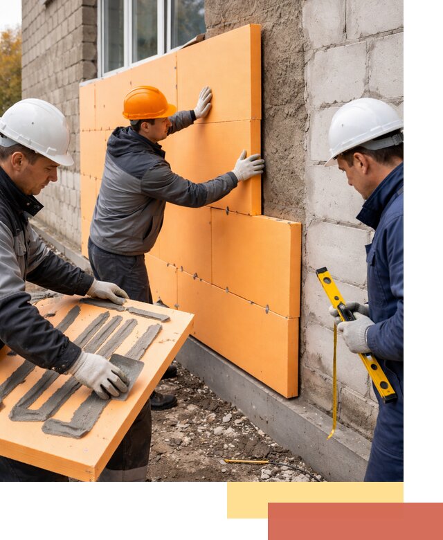 Утепление фасада пеноплексом под ключ в Великом Устюге