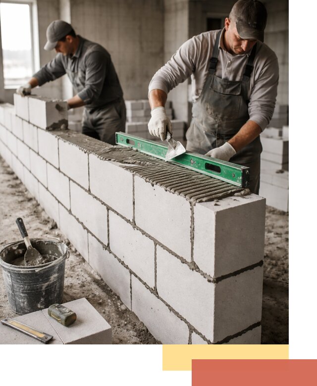 Кладка перегородок из газобетона в Великом Устюге быстро и качественно