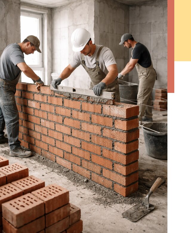 Кладка перегородок из кирпича в Великом Устюге от 3563 руб. за м² | ОТДЕЛОЧНИК-Влс