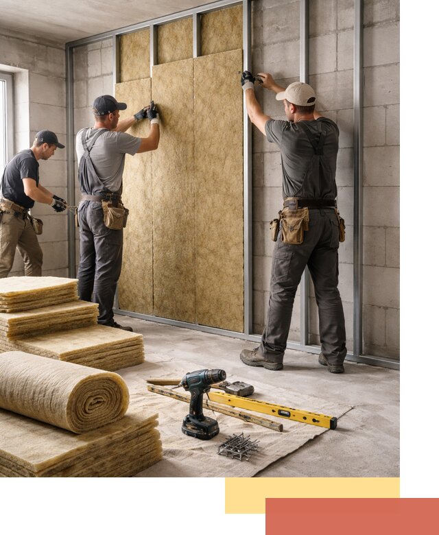 Шумоизоляция перегородок из блоков в Великом Устюге — монтаж и защита шумоизоляцией