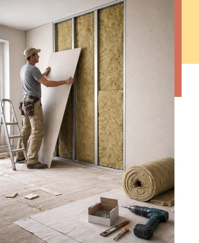 Перегородка из гипсокартона с шумоизоляцией в Великом Устюге от 3176 руб. | ОТДЕЛОЧНИК-Влс