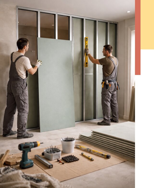 Перегородка из влагостойкого гипсокартона в Великом Устюге от 4886 руб. — монтаж под ключ | ОТДЕЛОЧНИК-Влс