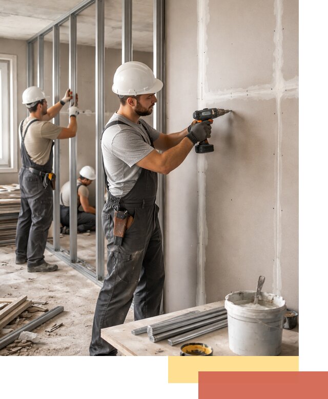 Перегородки из огнестойкого гипсокартона в Великом Устюге под ключ