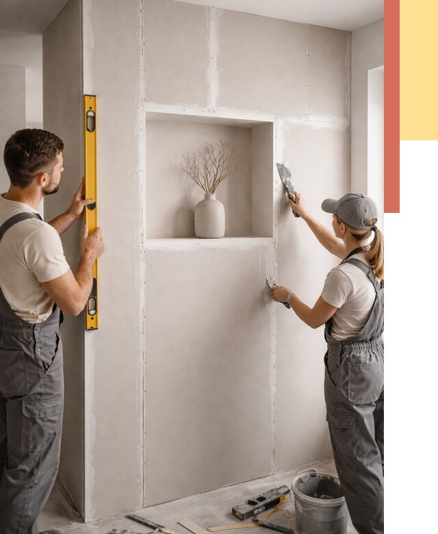 Перегородка из гипсокартона с нишей в Великом Устюге от 3308 руб. под ключ | ОТДЕЛОЧНИК-Влс