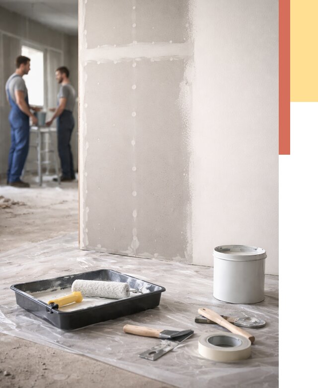 Покраска перегородок из гипсокартона в Великом Устюге от 4581 руб. под ключ | ОТДЕЛОЧНИК-Влс