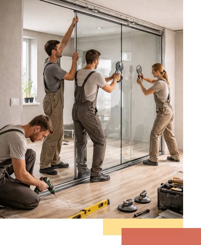 Изготовление стеклянных перегородок на заказ в Великом Устюге