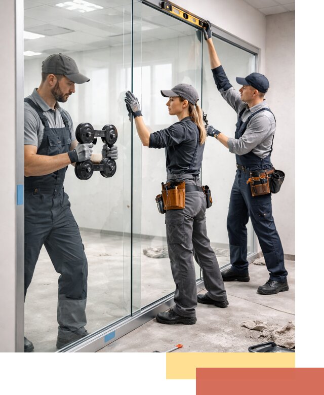 Профессиональный монтаж стеклянных перегородок в Великом Устюге