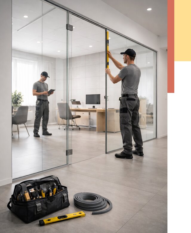 Цельностеклянные перегородки под ключ в Великом Устюге от 9670 руб. — монтаж и цены | ОТДЕЛОЧНИК-Влс