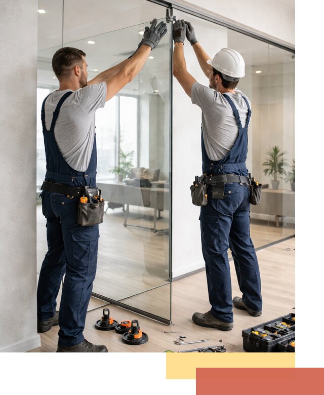 Безрамные стеклянные перегородки под ключ в Великом Устюге