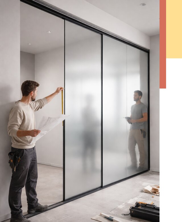 Матовые стеклянные перегородки в Великом Устюге от 8652 руб. — монтаж и установка | ОТДЕЛОЧНИК-Влс