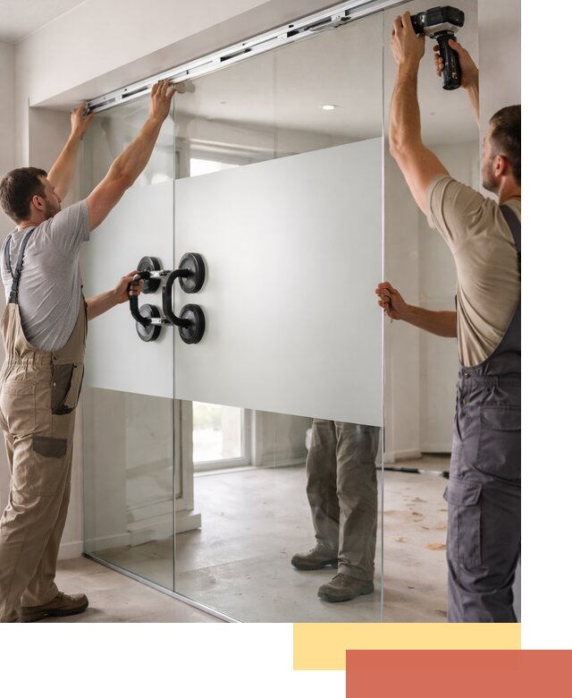 Матовые стеклянные перегородки под ключ в Великом Устюге